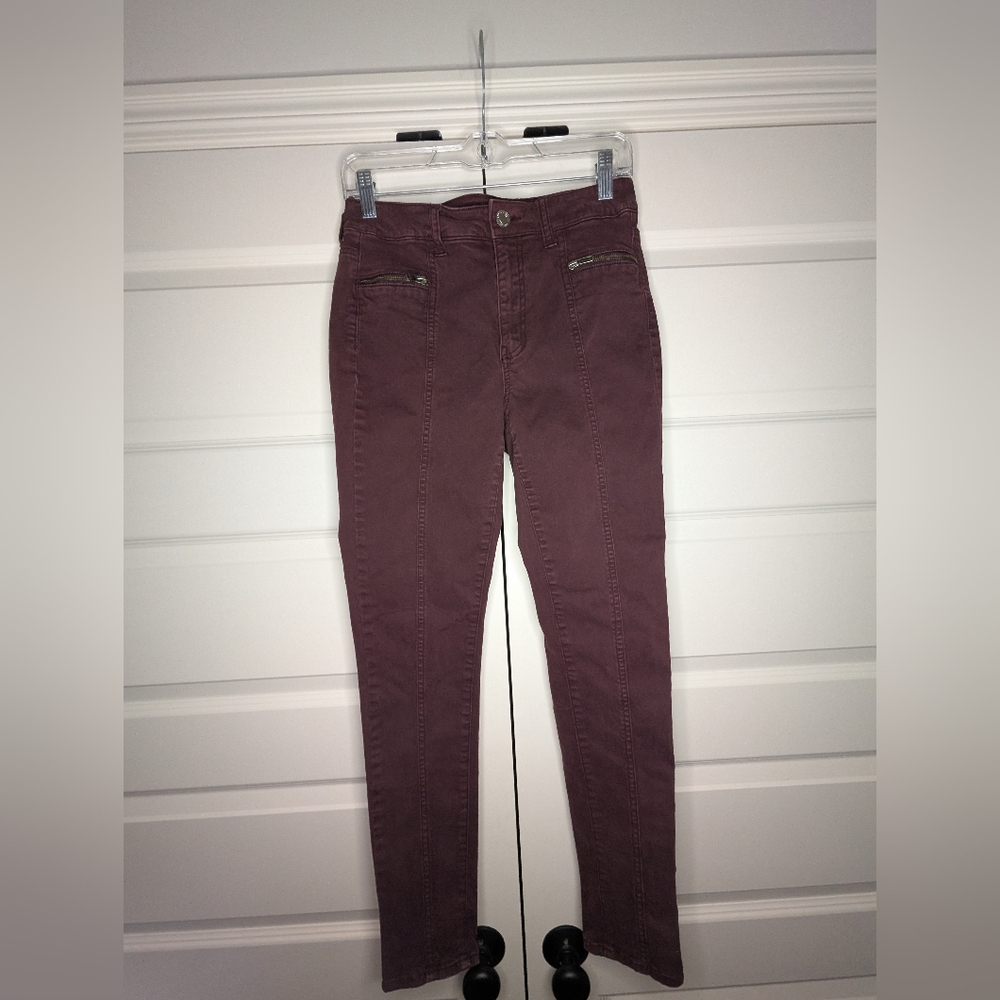 American Eagle Outfitters Size 6 Women Hi-Rise Jegging Burgundy